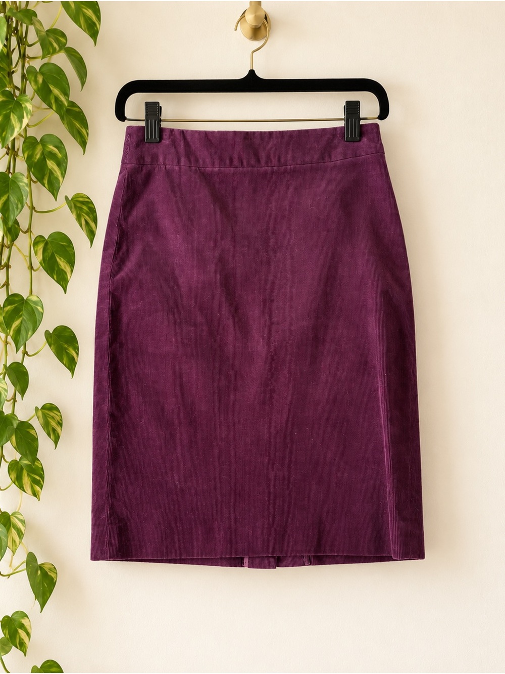 J.Crew Plum Stretch Corduroy Pencil Skirt Size 0